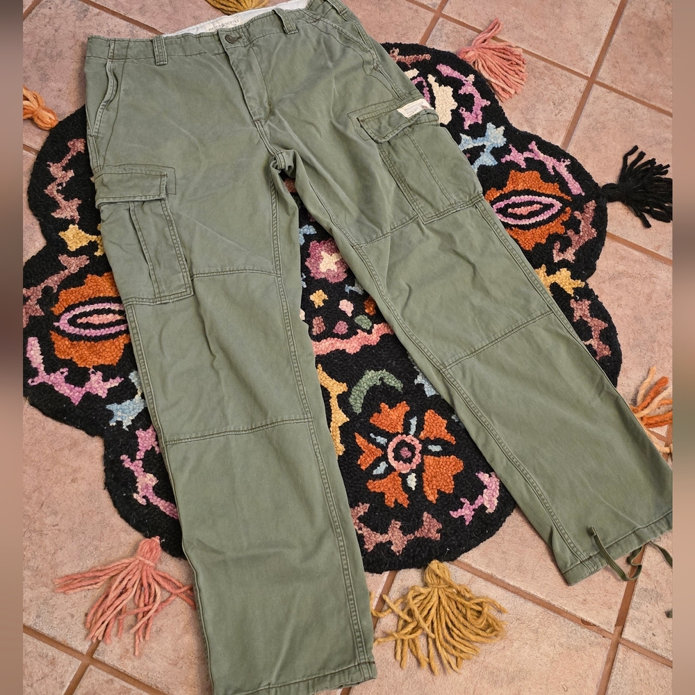 🔥🔥y2k Ralph Lauren Demin And Supply Men's Cargo Pants Olive Green🔥🔥34w 32L - Picture 4 of 8